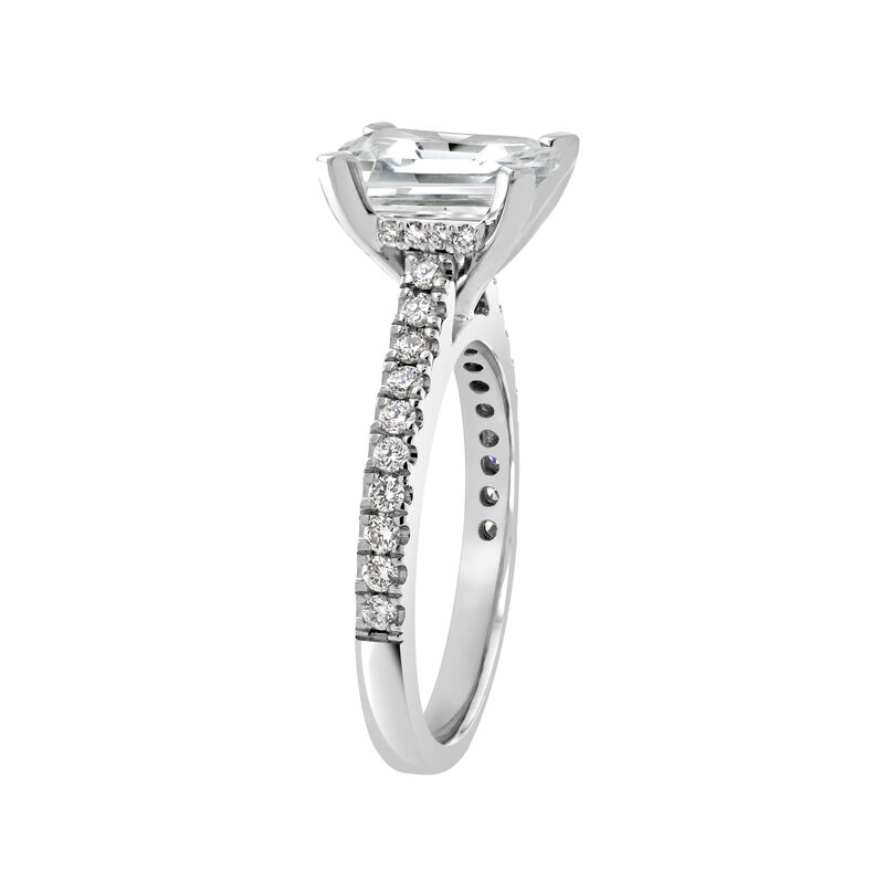 Princess-Cut Lab Grown 1.30ctw. Diamond Hidden Halo Engagement Ring in 14k White Gold image number null