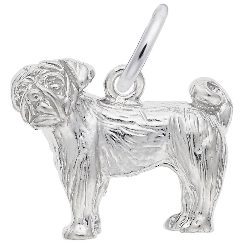 Pug Charm in Sterling Silver image number null