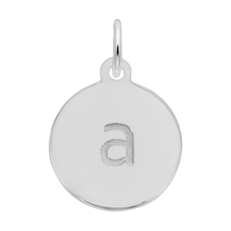 Lower Case Block A Initial Charm in Sterling Silver image number null