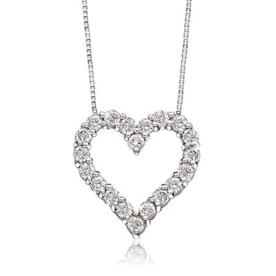 Diamond 1/4ctw. Heart Pendant in 10k White Gold