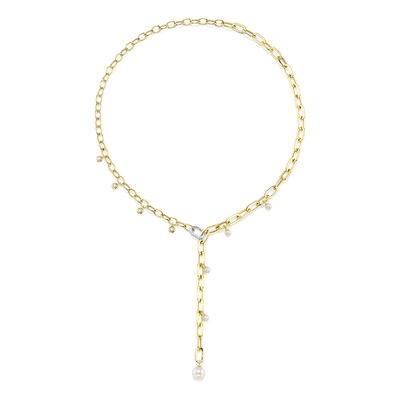 Shy Creation Diamond 1/4ctw. Paperclip Link Necklace in 14k Yellow Gold