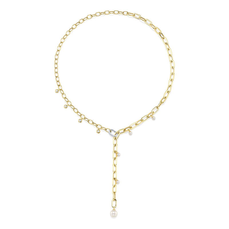 Shy Creation Diamond 1/4ctw. Paperclip Link Necklace in 14k Yellow Gold image number null