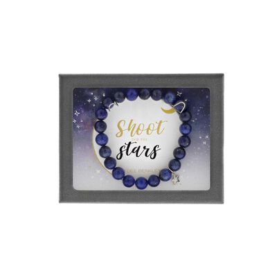 "Shoot For The Stars" Lapis Bead Bracelet in Sterling Silver