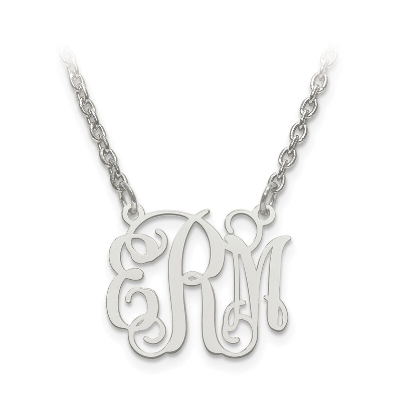 Laser High Polished 15.8x18.5 Monogram Plate in Sterling Silver (up to 3 letters) image number null