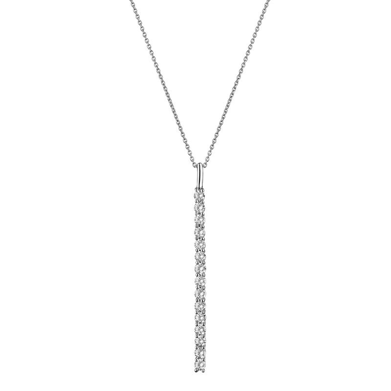 Lab Grown Diamond Stick Pendant in 14k White Gold image number null