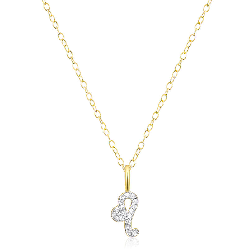 Lab Grown Diamond Leo Constellation Pendant Necklace in 14k Yellow Gold Plated Sterling Silver image number null