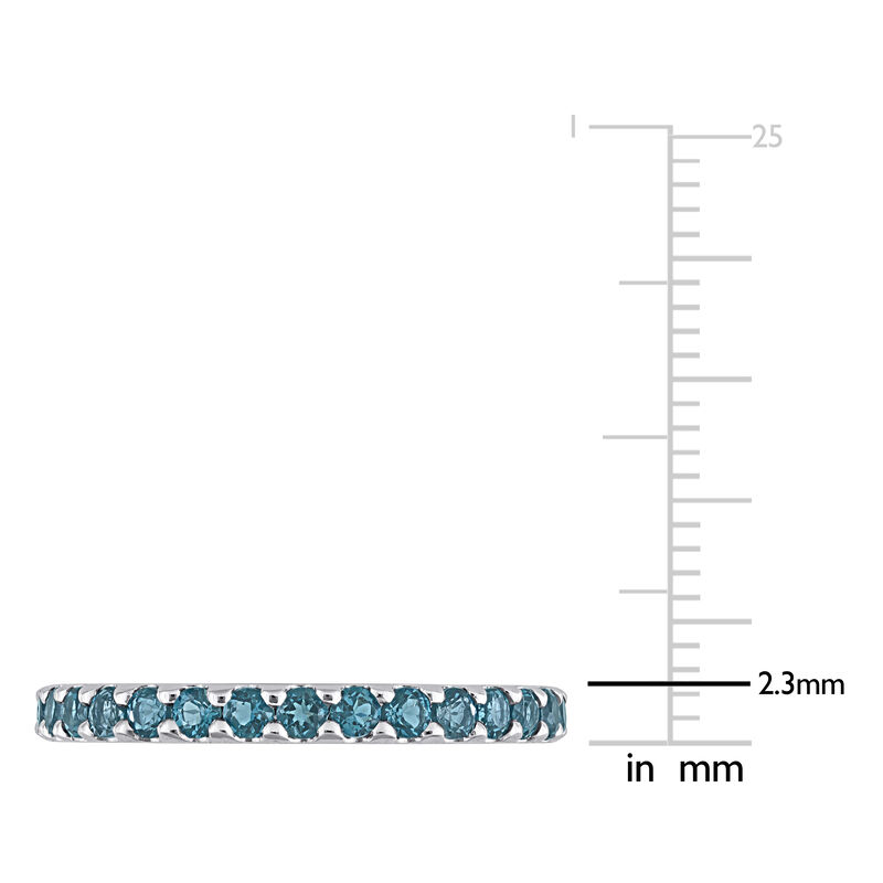 London Blue Topaz Eternity Band in 10k White Gold image number null