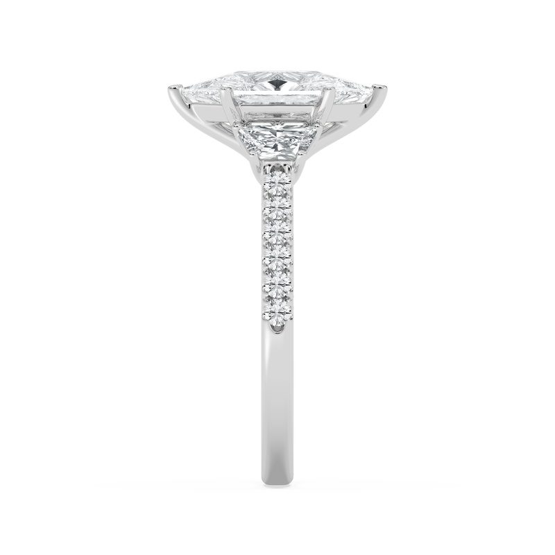 Duchess Marquise Lab Grown Diamond 2 3/4ctw. Three Stone Engagement Ring in 14k White Gold image number null