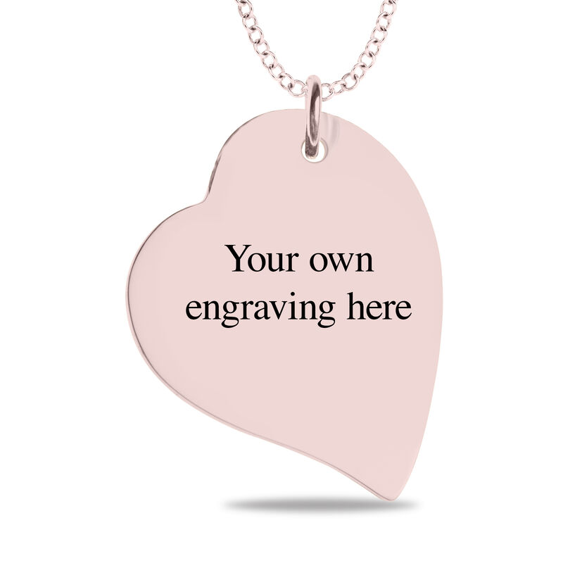 Engravable Modern Heart Pendant in 10k Rose Gold image number null