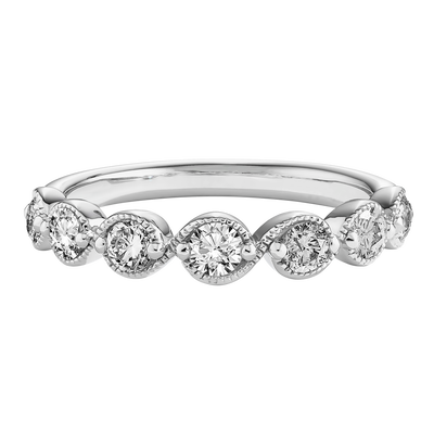 7 Stone 5/8ctw. Diamond Stackable Ring in 14k White Gold