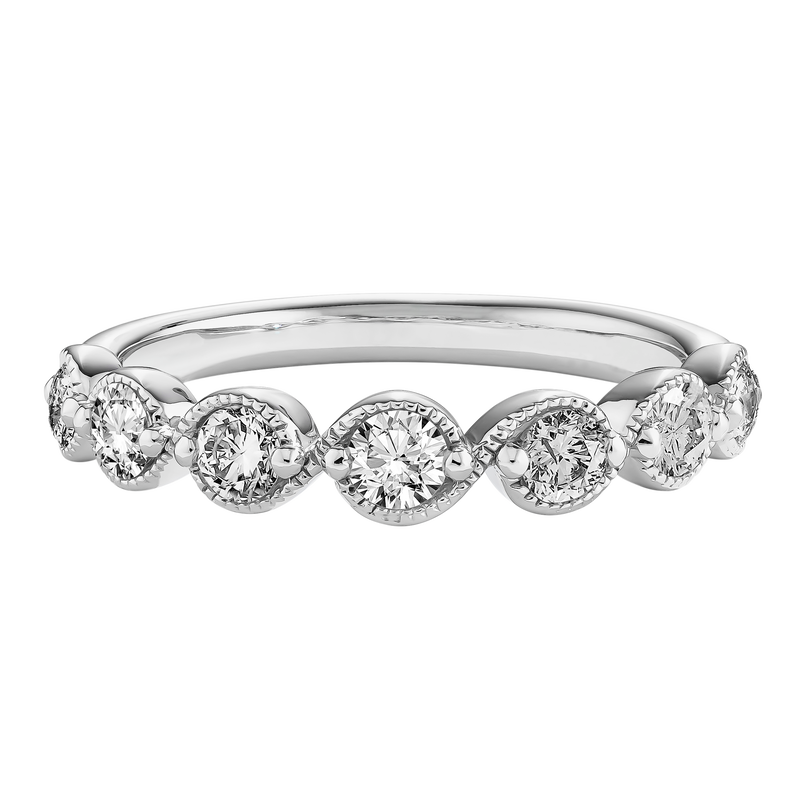 7 Stone 5/8ctw. Diamond Stackable Ring in 14k White Gold image number null