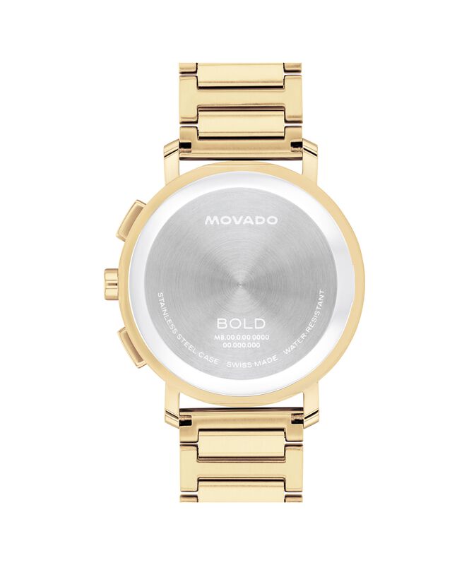 Movado Men's BOLD Evolution 2.0 Chronograph Brown Skeleton Yellow IP 42mm Watch 3601265 image number null