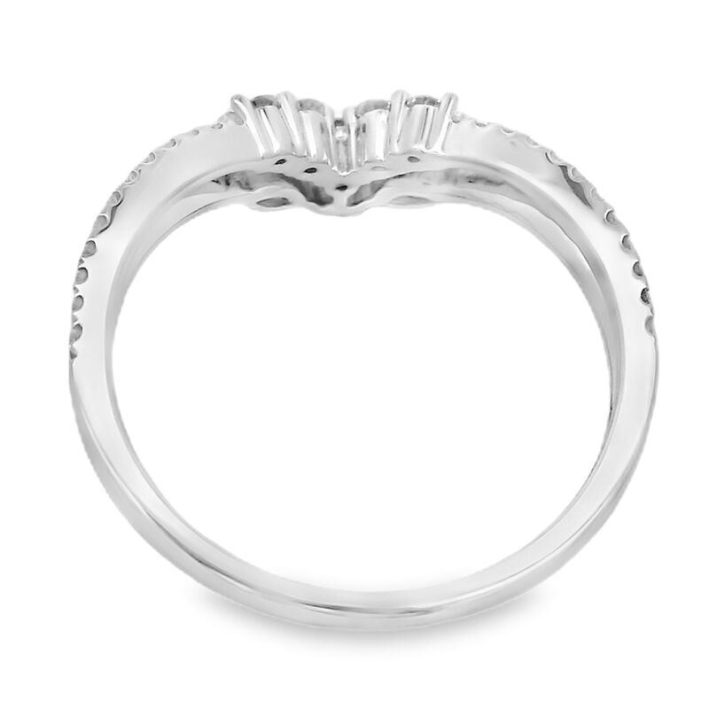 Diamond 5/8ctw. Marquise Contour & 14k White Gold Anniversary Ring image number null