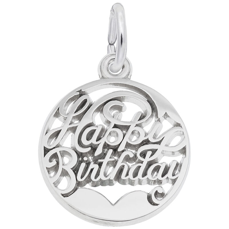 Happy Birthday Charm in Sterling Silver image number null