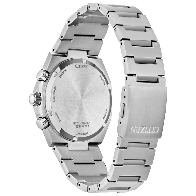 Citizen Men's Zenshin Chrono TITAN Textured White Silver Dial Bracelet 43mm CA4610-85A image number null