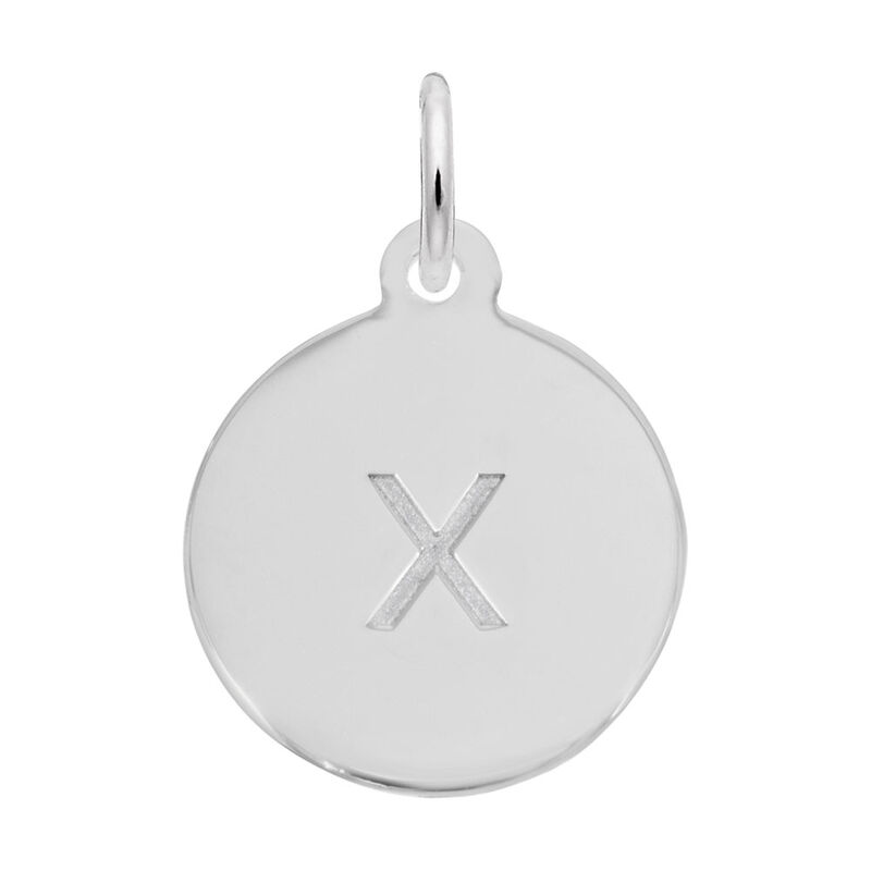 Lower Case Block X Initial Charm in Sterling Silver image number null