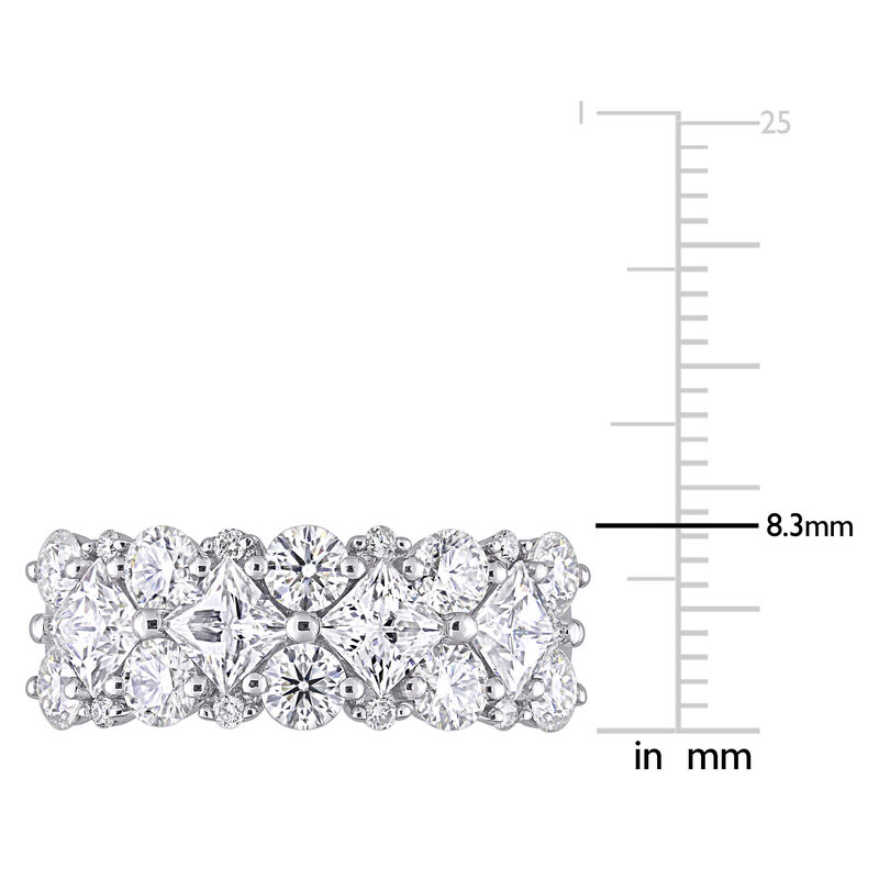 Princess & Brilliant-Cut 3 1/10ctw. Moissanite Cluster Wedding Band in 10k White Gold image number null