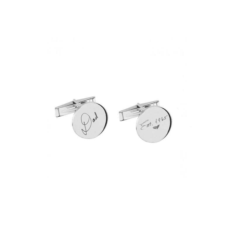 Handwritten Personalized Cufflinks in Sterling Silver image number null
