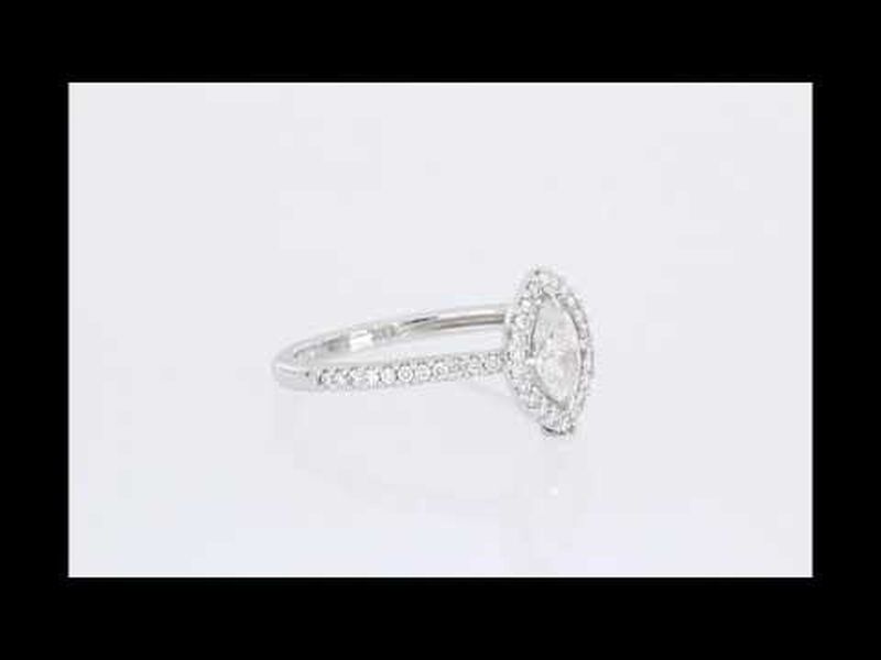Marquise Diamond & Floating Halo 3/4ctw. Engagement Ring in 14k White Gold image number null