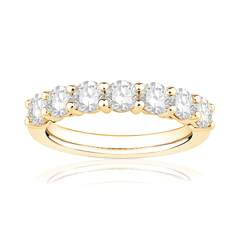 Lab Grown Diamond 3/4ctw. Seven Stone Wedding Ring in 14k Yellow Gold image number null