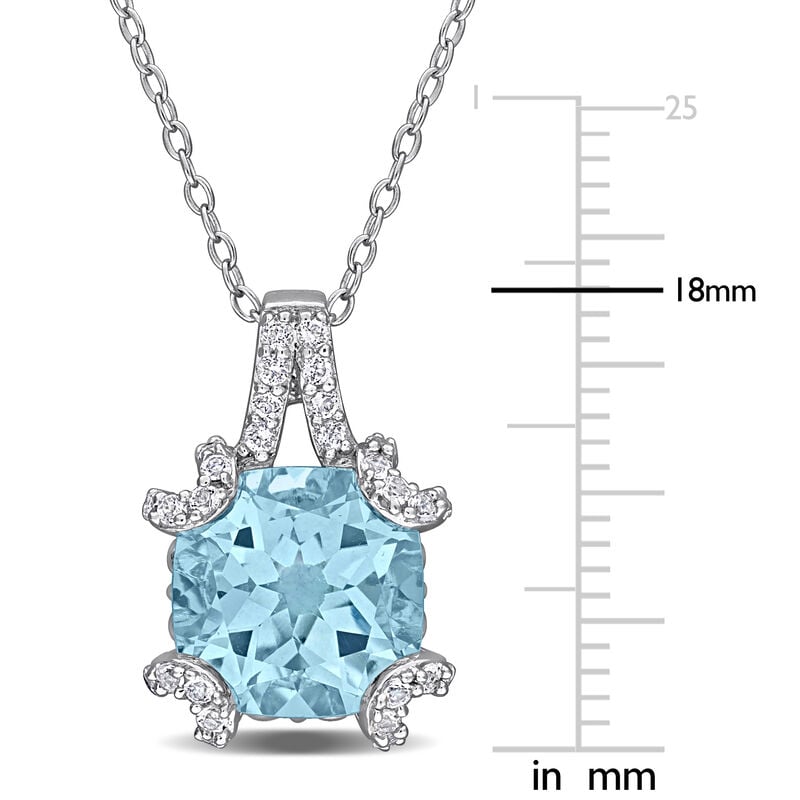 Sky Blue Topaz & White Topaz Necklace in Sterling Silver image number null