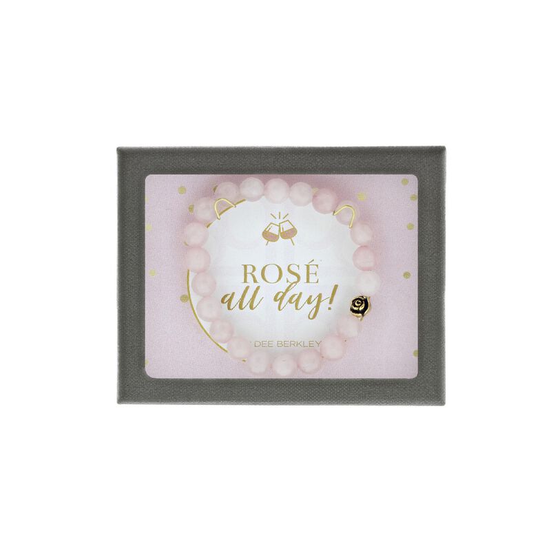 "Rose All Day" Rose Quartz Bracelet in Sterling Silver & Gold Plate image number null