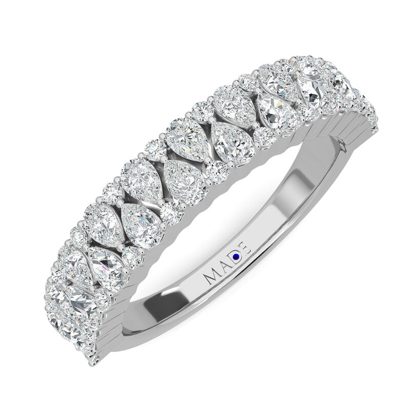 Lab Grown Diamond 1/4ctw. Pear & 14k White Gold Anniversary Ring image number null