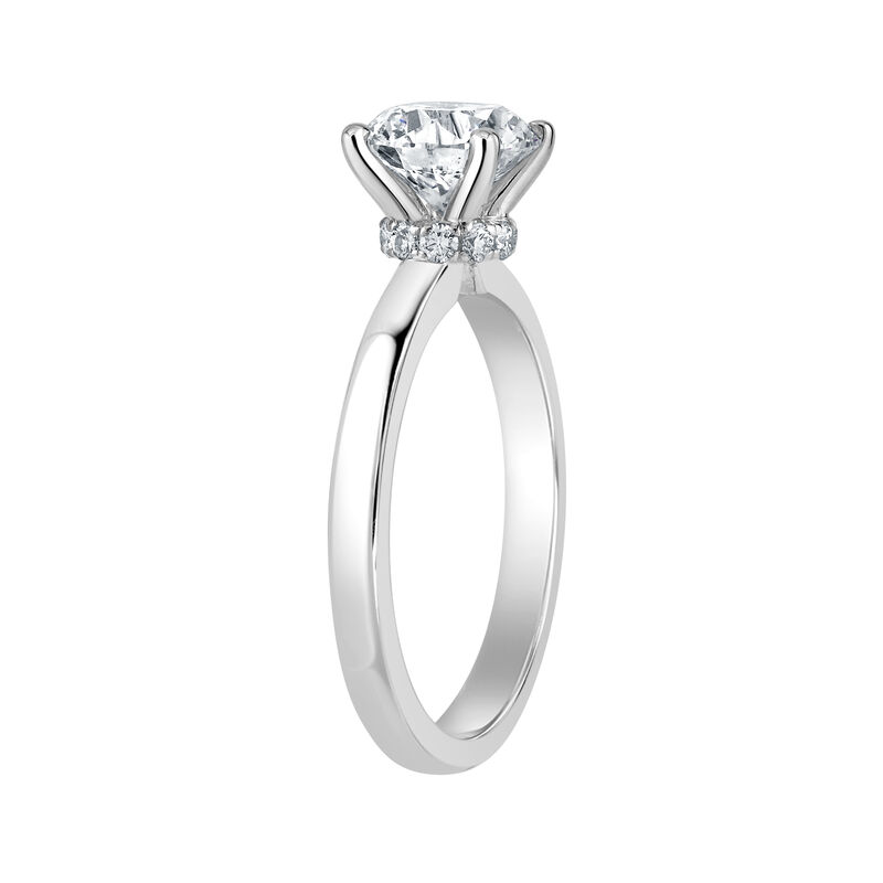 Brilliant-Cut Lab Grown 1 1/2ct. EF VS Diamond Ribbon Halo Solitaire Engagement Ring in 14k White Gold image number null