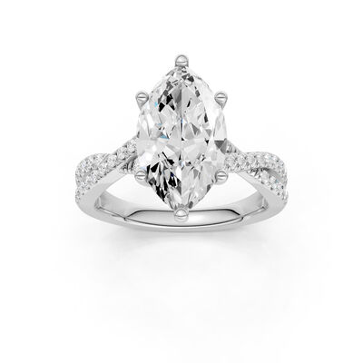 Marquise Lab Grown Diamond 3 1/4ctw. Twist Engagement Ring in 14k White Gold