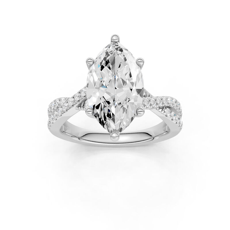 Marquise Lab Grown Diamond 3 1/4ctw. Twist Engagement Ring in 14k White Gold image number null