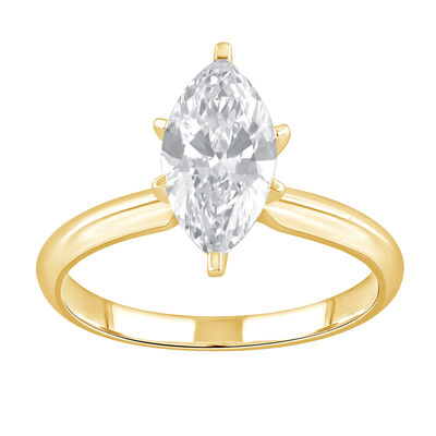 Marquise Lab Grown Diamond 1 1/2ctw. Solitaire Engagement Ring in 14k Yellow Gold