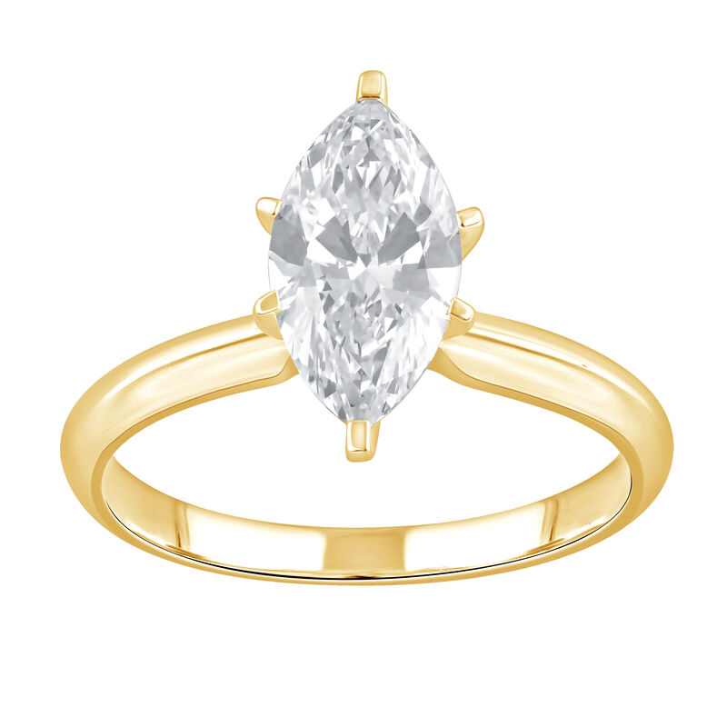 Marquise Lab Grown Diamond 1 1/2ctw. Solitaire Engagement Ring in 14k Yellow Gold image number null