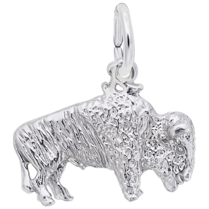 Buffalo Charm in 14k White Gold image number null