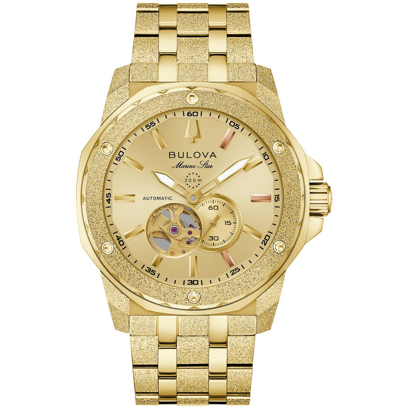 Bulova Marine Star Marc Anthony Automatic Gold Tone Dial 97A200 image number null