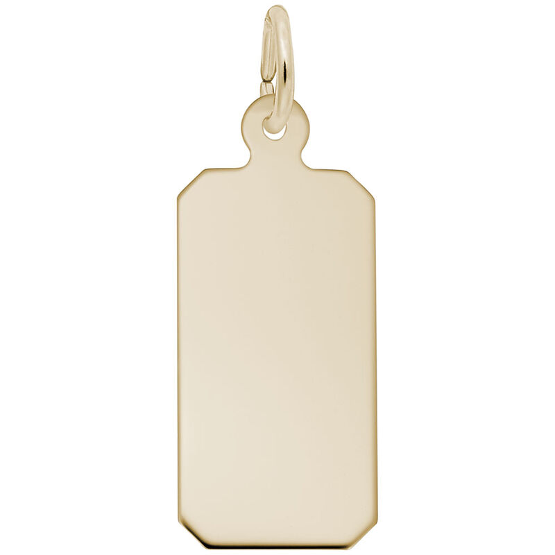Dog Tag Charm in 14K Yellow Gold image number null