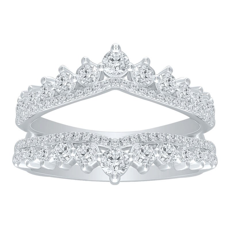 Brilliant-Cut 1ctw. Diamond Chevron Insert Ring in 14k White Gold image number null