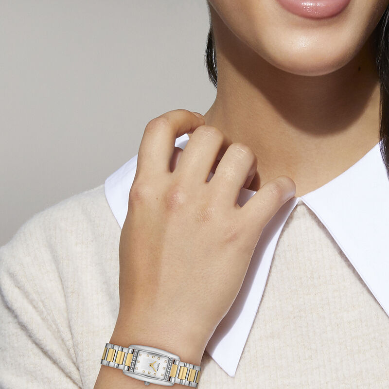 Coach Ladies' Reese Mini White Dial With Crystals Gold Tone Stainless Steel Bracelet 30mm Watch 14504590 image number null