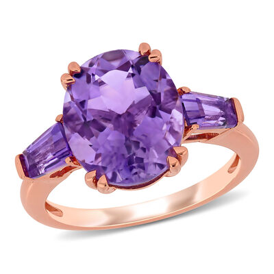 Oval 4 3/8ctw Amethyst Ring in 14k Rose Gold 