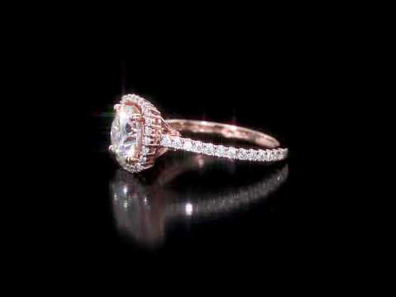 Moissanite Halo Engagement Ring in 10k Rose Gold   image number null