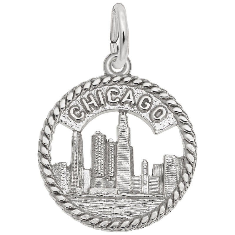 Chicago Charm in 14K White Gold image number null