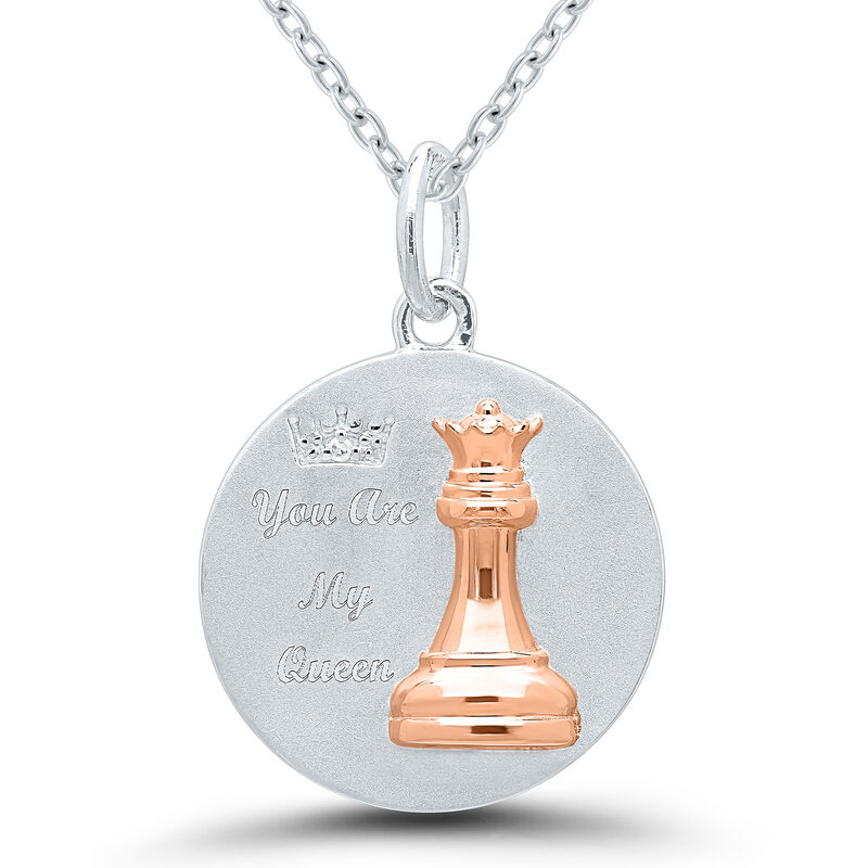 "You Are My Queen" Chess Pendant in Sterling Silver image number null