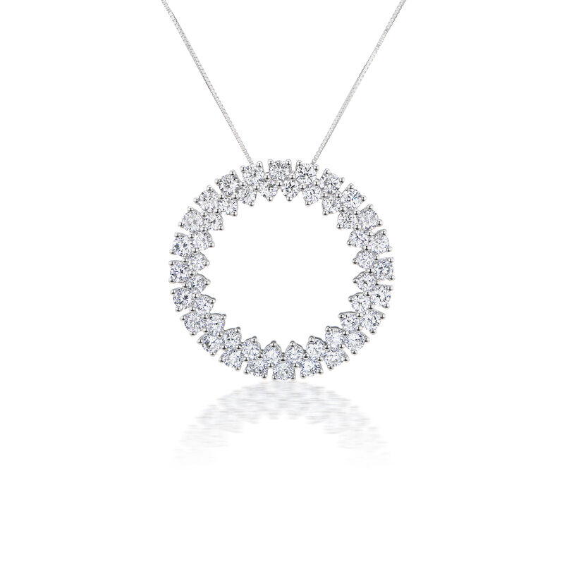 Lab Grown 2ct. Diamond Fancy Circle Pendant in 14k White Gold image number null