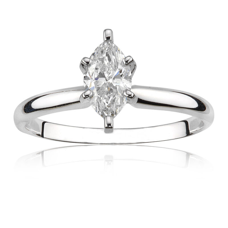 Marquise-Cut 5/8ct. t.w. Diamond Solitaire Engagement Ring 14k White Gold image number null