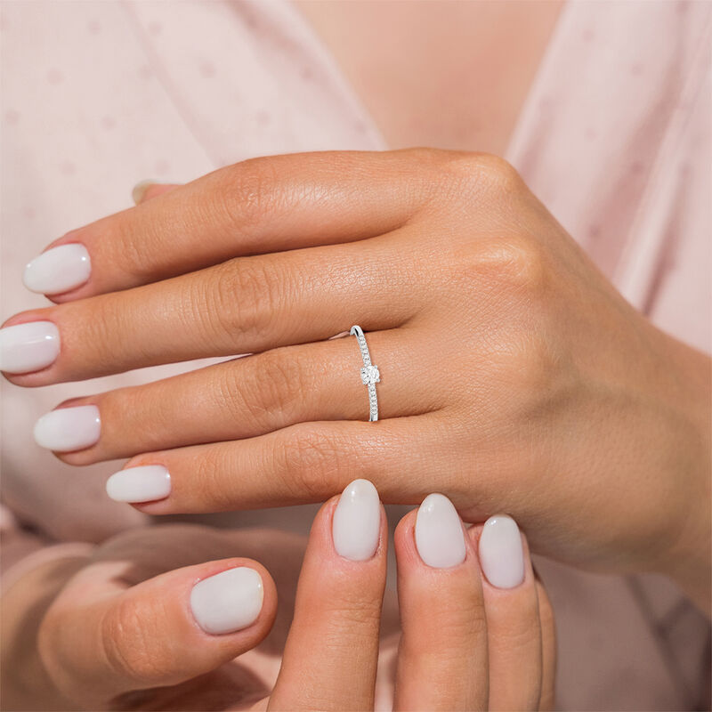 Lab Grown Diamond Promise Ring in 10k White Gold image number null