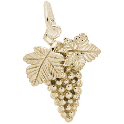 Grapes Charm in Gold Plated Sterling Silver