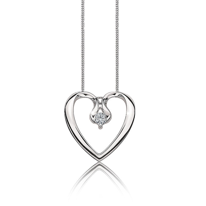 Canadian Iceâ¢ Diamond Heart Pendant in 10k White Gold image number null