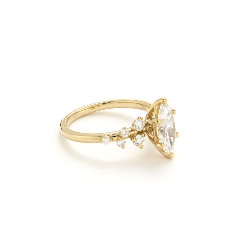 Knightley. Marquise-Cut Lab Grown 2ctw. Diamond Bridal Set in 14k Yellow Gold image number null