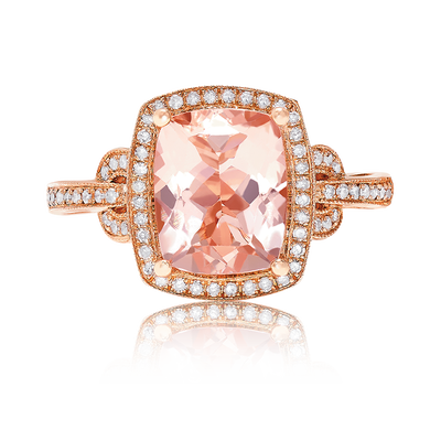 EFFY Blush Morganite & Diamond Halo Ring in Rose Gold