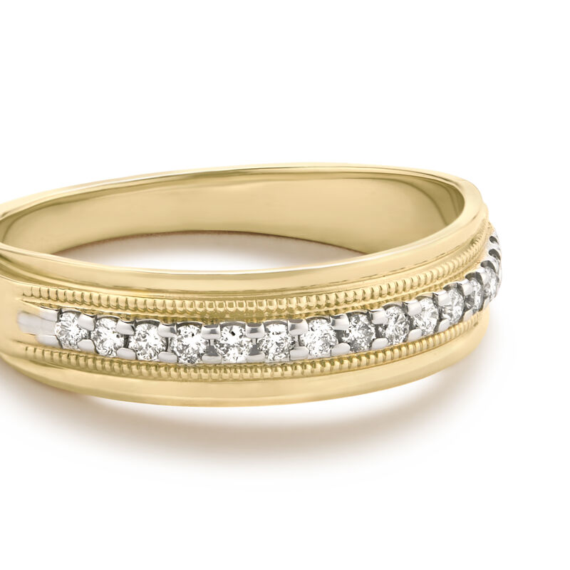 Men's 1/4ctw. Diamond & 10k Yellow Gold Wedding Ring image number null