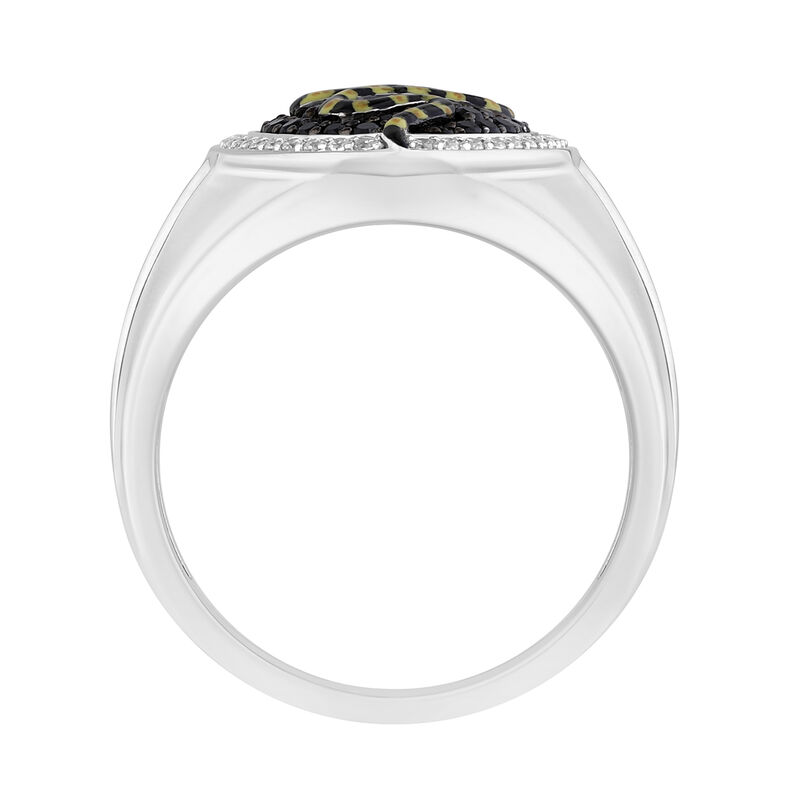 Men's 1/2ctw. Black Diamond & Sterling Silver Wedding Ring image number null